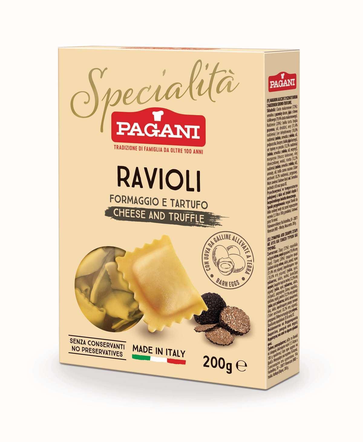 Ravioli formaggio e tartufo - 200 g