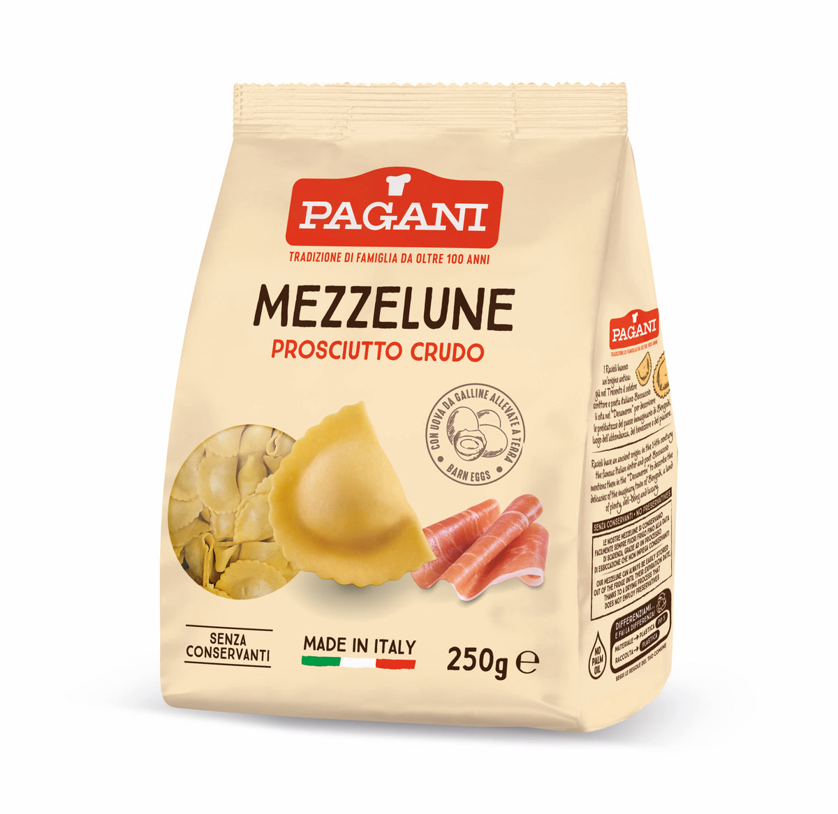 Mezzelune prosciutto crudo - 250 g